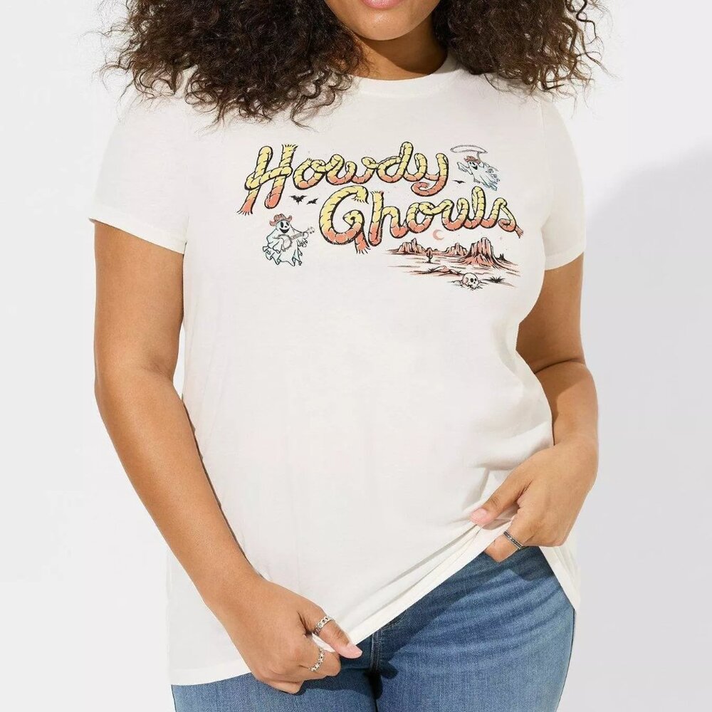 ❤️NWT TORRID HALLOWEEN TEE - GHOST COWBOY WESTERN COWGIRL COSTUME PLUS
